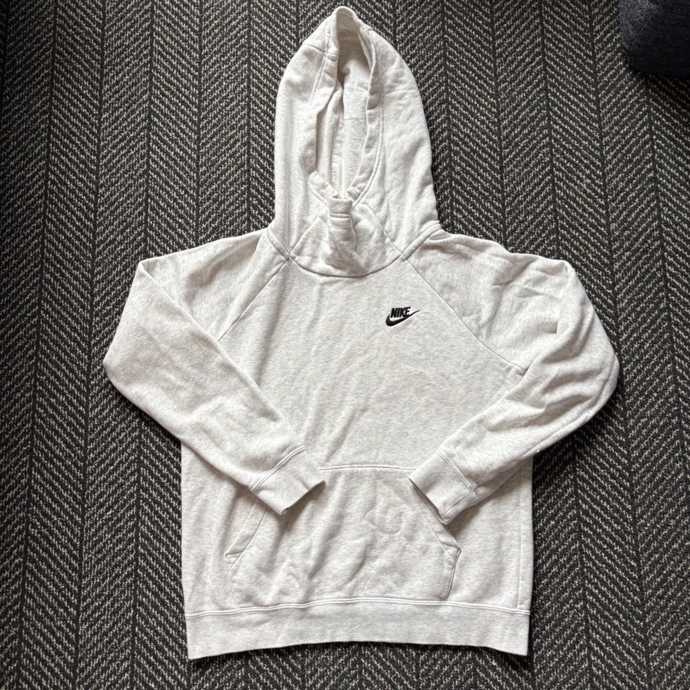 Nike Hoodie Womens Small Gray Pullover Sweatshirt Swoosh Athleisure